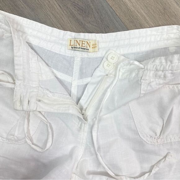 Basix of America Linen Blend Chino Shorts White Small - Picture 5 of 11